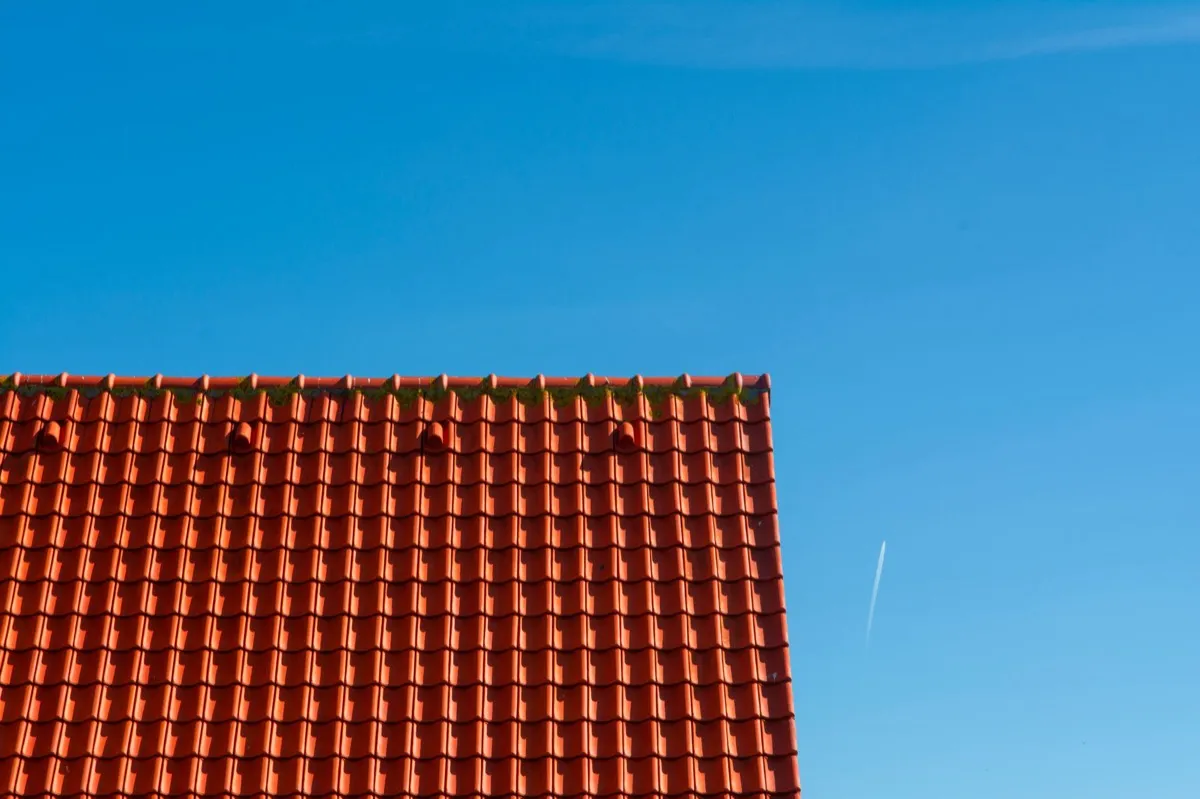 Tile roof gable in full sun, the kind of exposure that sets roof life in Brownwood, TX